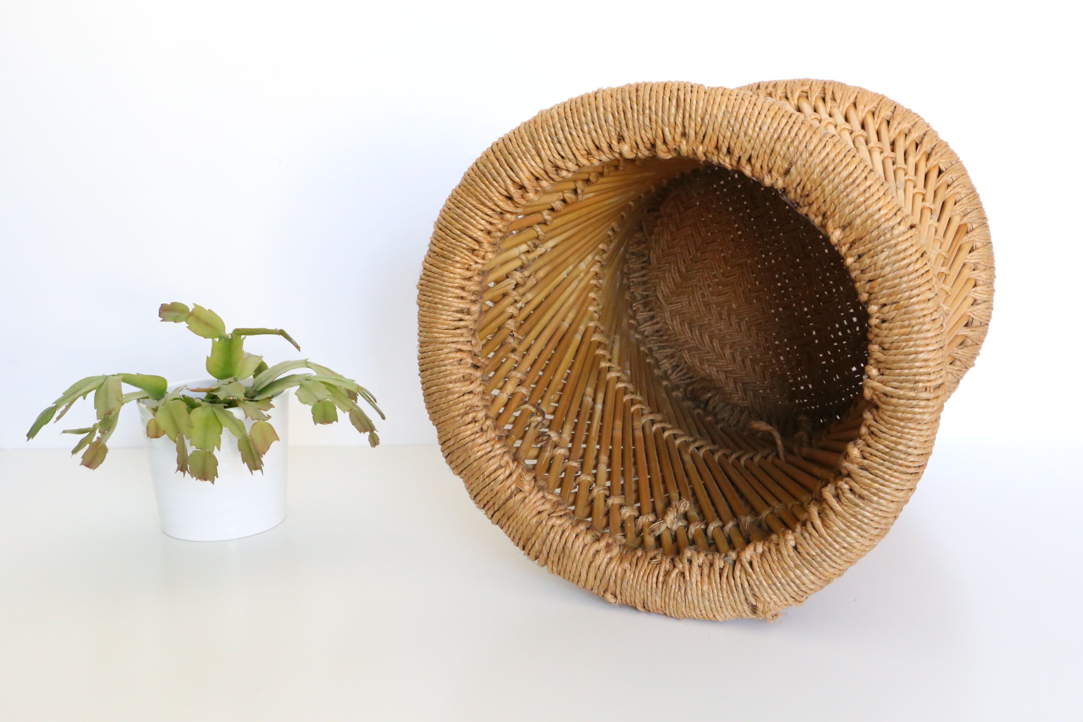 Rattan and rope, vintage, 1950