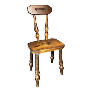 Chaise d'appoint moderne brutaliste des années 50, style de Charles Dudouyt.