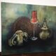 Oil on ancient still life canvas