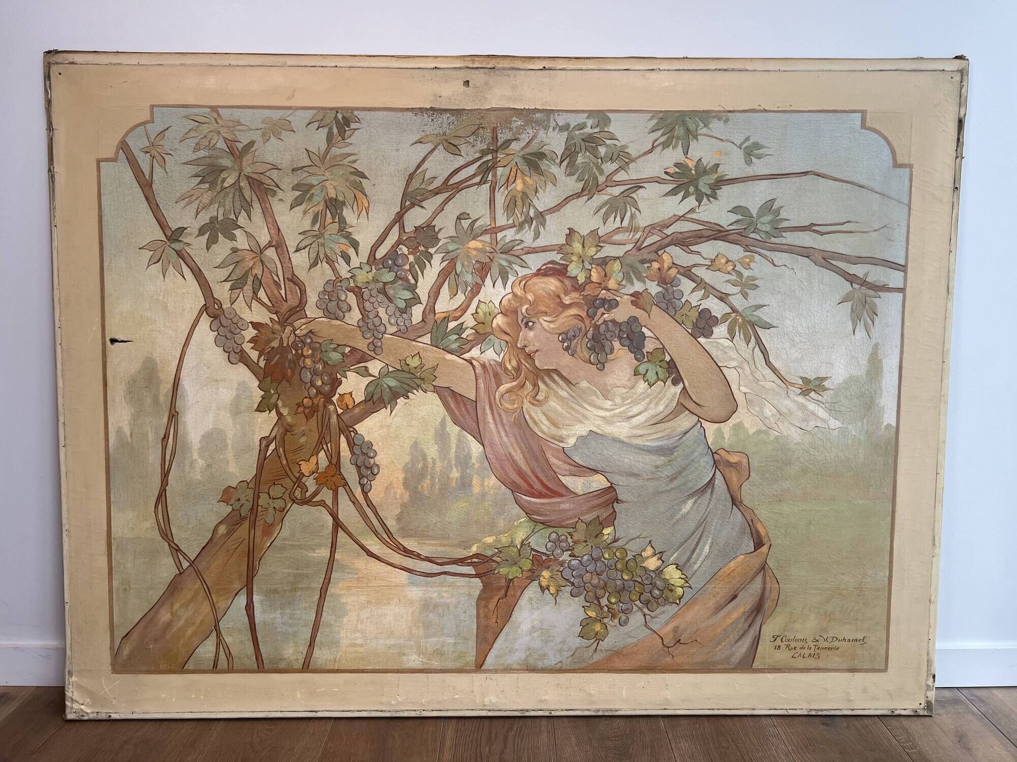 Large Decorative Panel Art. French Work by the Atelier Couteau & Duham.