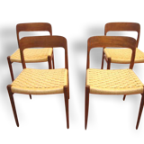 Set of 4 chairs Scandinavian No. 75 of Niels O. Møller for J.L.Mollers MÖBEL Fabrik