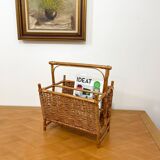 Rattan magazine rack - 60s/70s - Riviera spirit