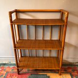 Vintage bamboo and rattan shelf