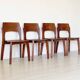 4 chaises en bois acajou