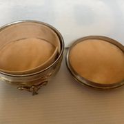 Antique silver-plated tripod box in the Louis XVI style.