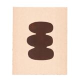 Contemporary abstract painting on antique paper B353 signed Eawy