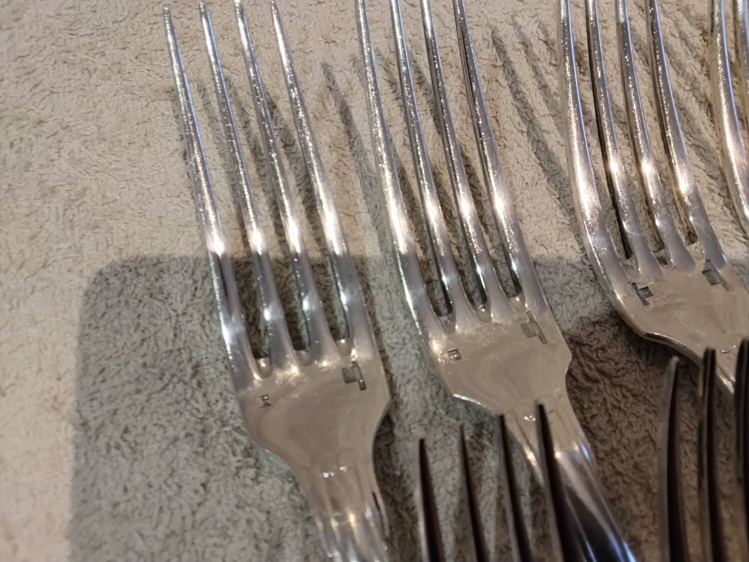 12 silver plated table forks by Christofle Vendome