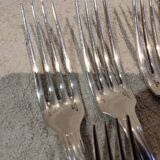 12 silver plated table forks by Christofle Vendome