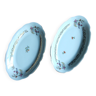 Lot de deux raviers en porcelaine du Centre