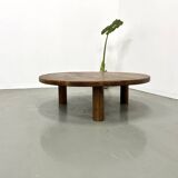 Circular oak coffee table, circa 1950