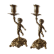 Pair of gilded bronze candlesticks