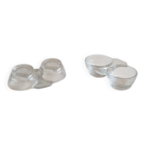 Paire de salières et poivrières en verre