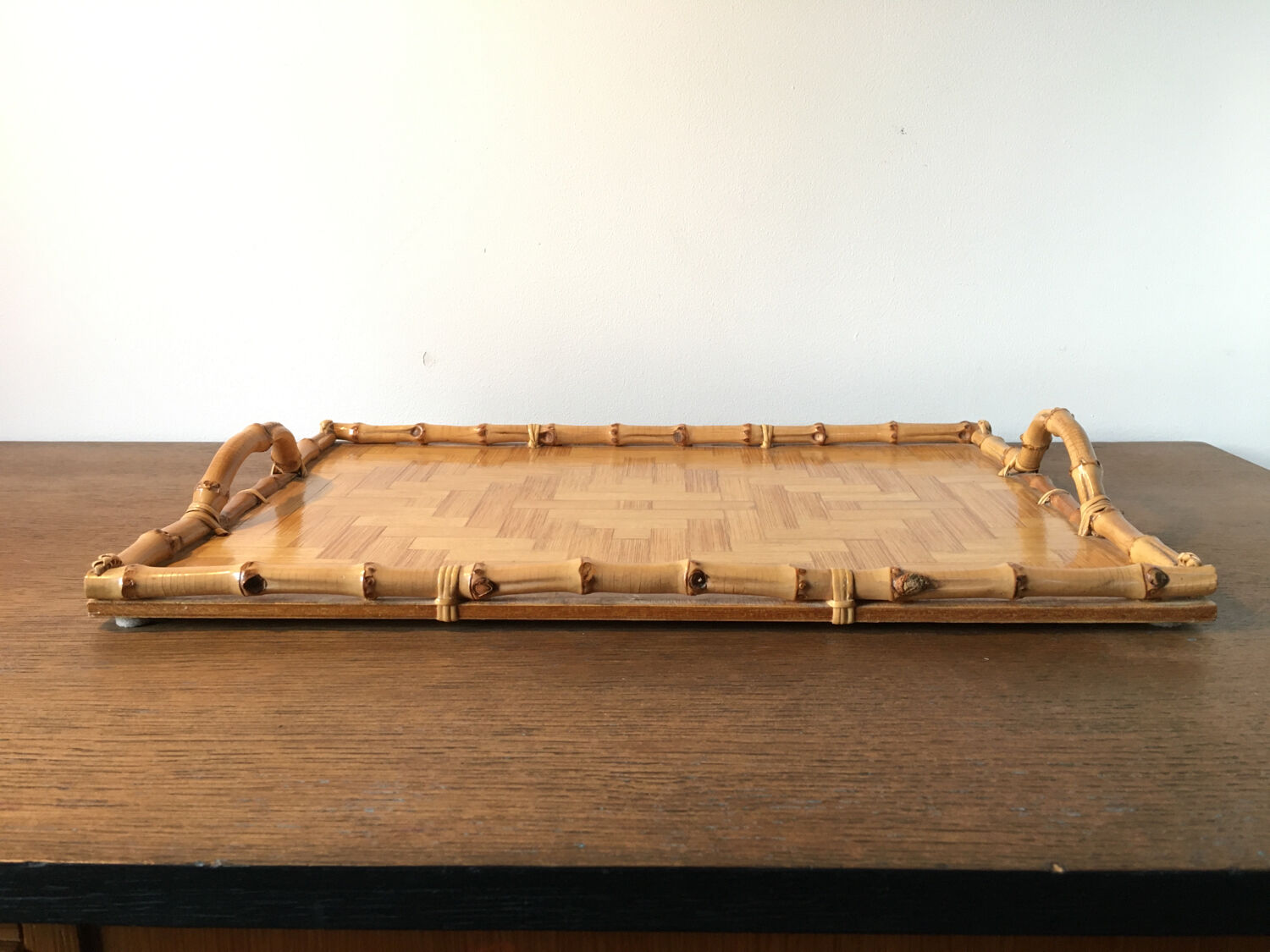 Bamboo marquetry tray