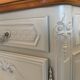 Louis XV buffet in grey patinated solid cherry wood in the Gustavian style.