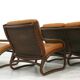 Italian Bamboo, Rattan, and Leather Living Room Set, 1970s