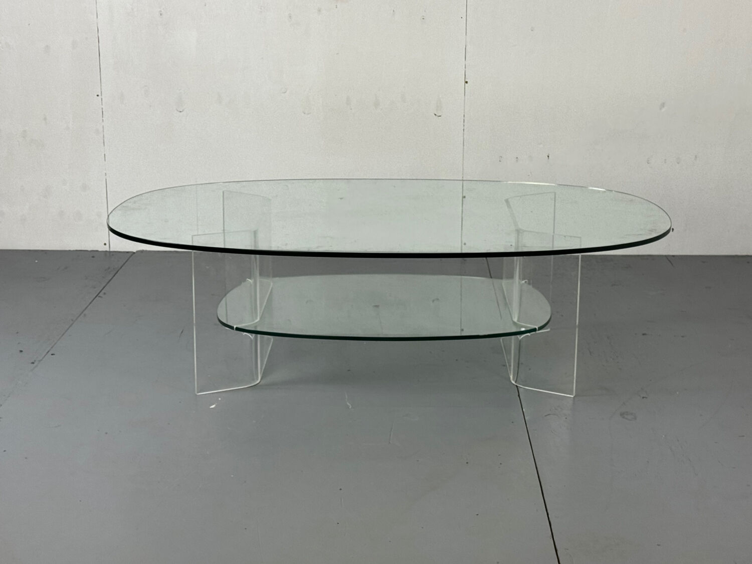 Space Age Italian modern Glass and Perspex Coffee Table, 1990s