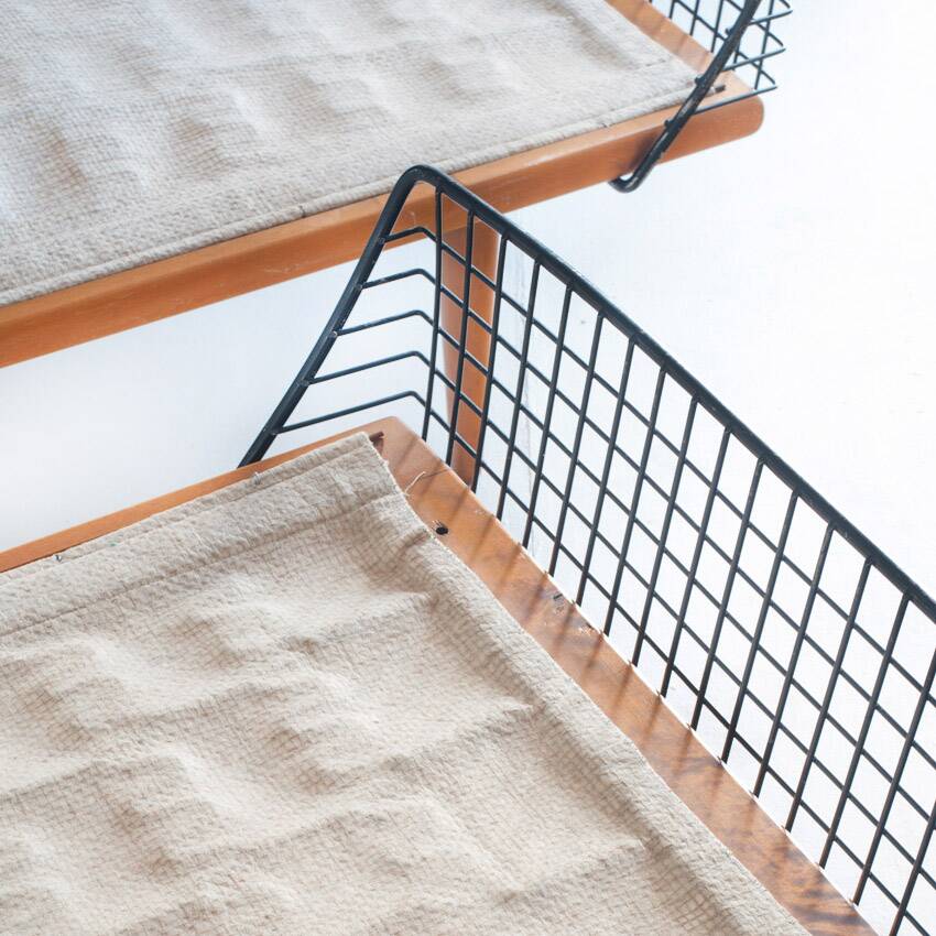 Single bed in teak and iron. Design by Bengt Ruda for Triva. Sweden, 1960s