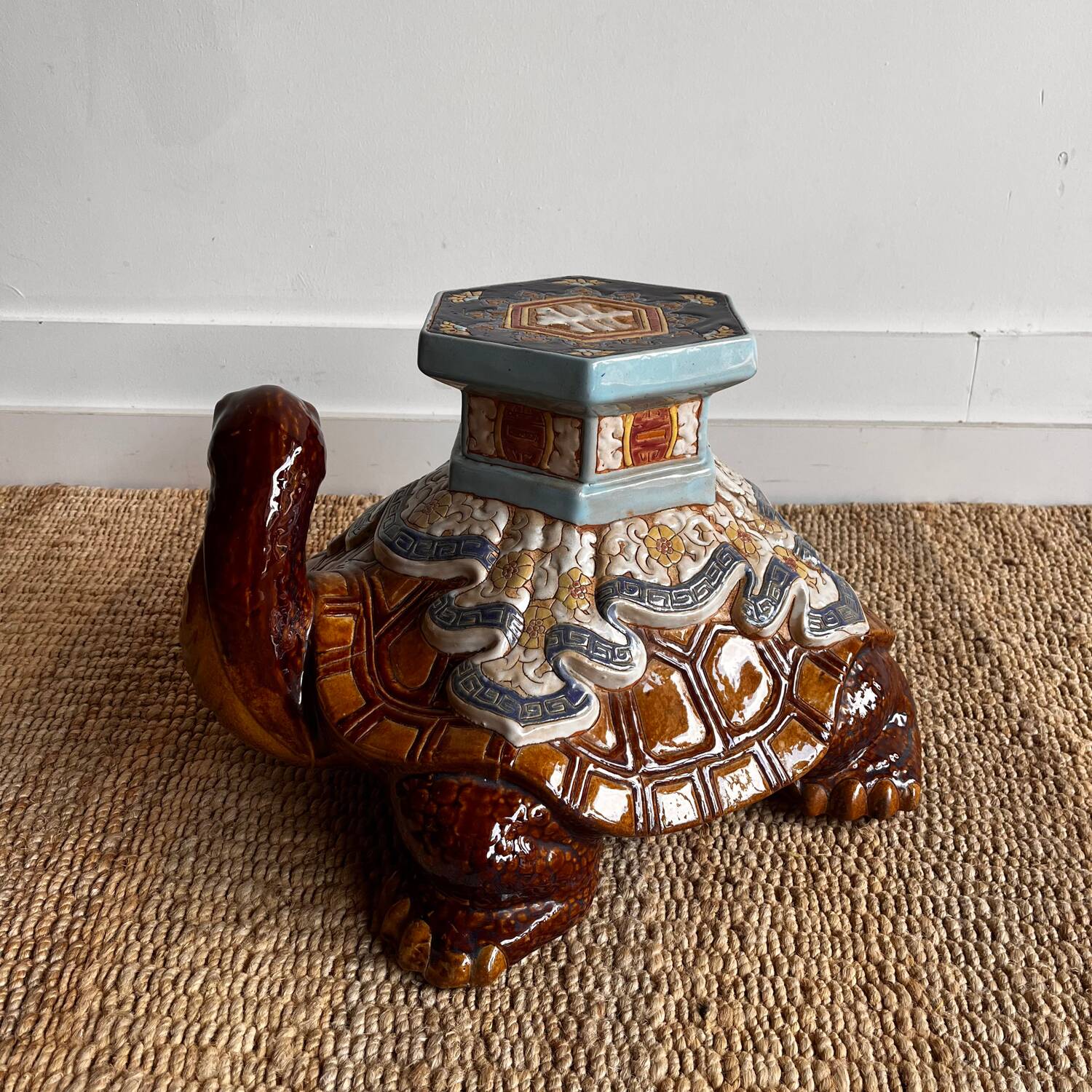 Ceramic plant stand porte plante Turtle