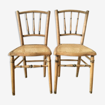 Pair of old canne chairs