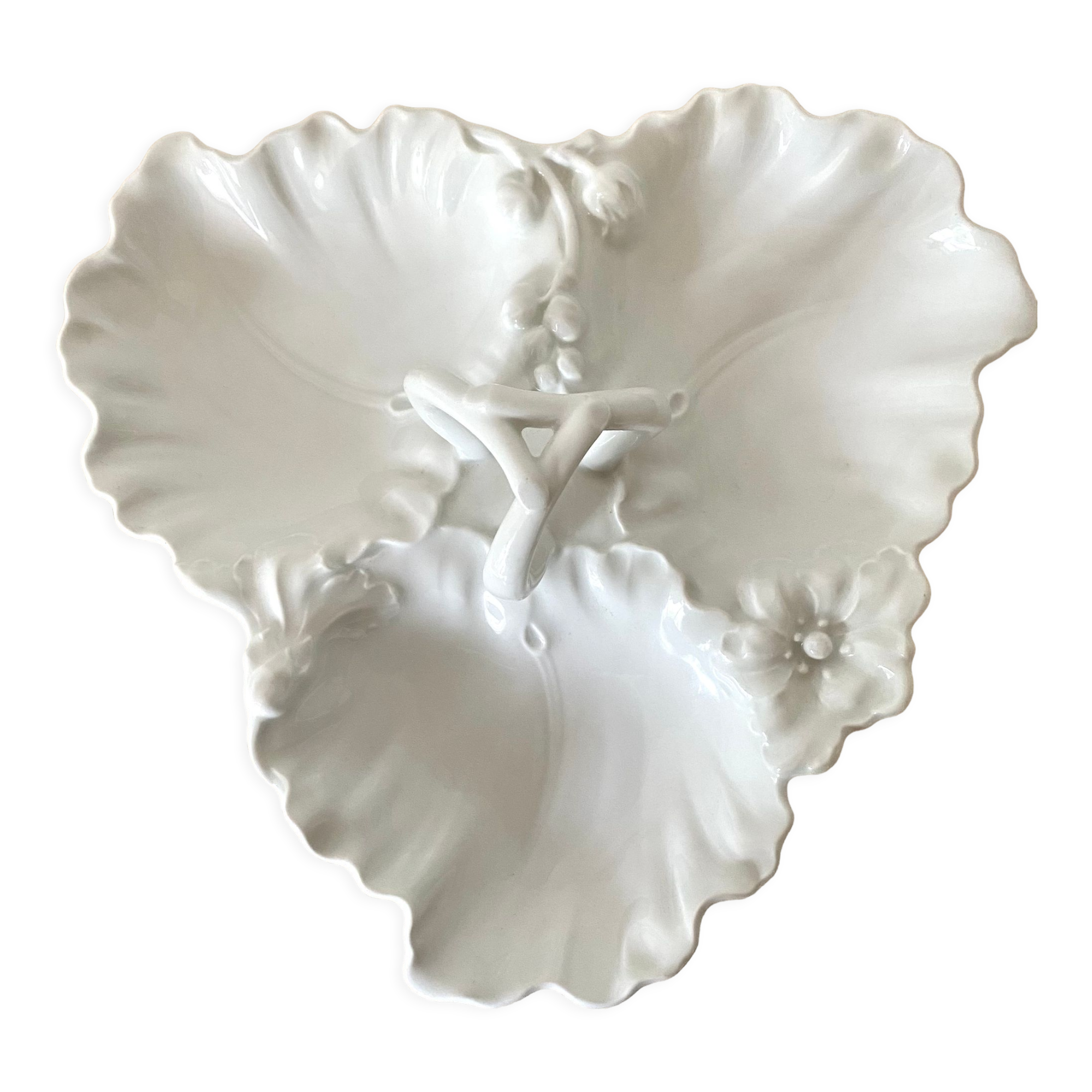 3-compartment limoges porcelain dish