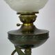 Kerosene lamp in the style in Art Noveau of burnished brass, 1920s