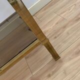 Brass console and smoked glass italy 1970