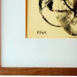 Painting KLINGER (Jean-Claude 1946 Ref LOTZ) Indian ink Abstract circles