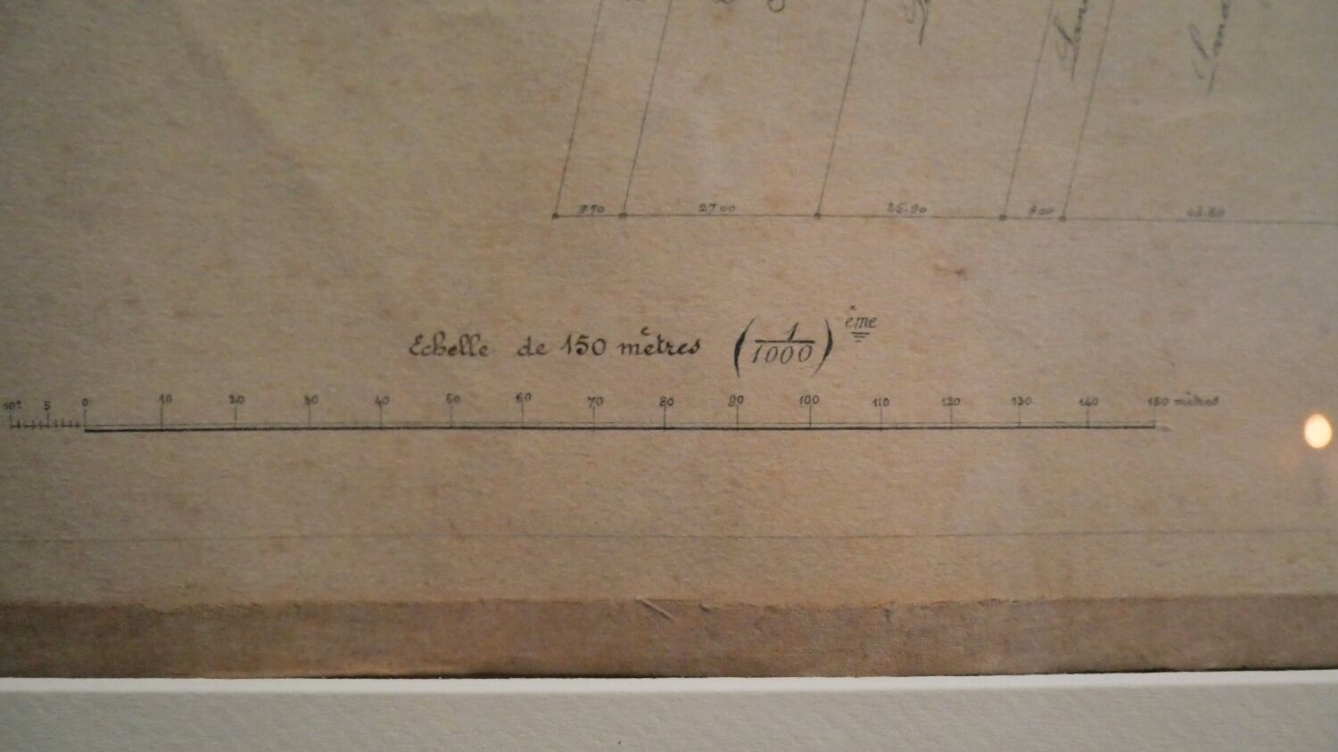 Plan cadastral "géométrique et de partage" de 1852 entoilé