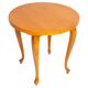 Mid-century round coffee table, light wood, Poland, 1960s