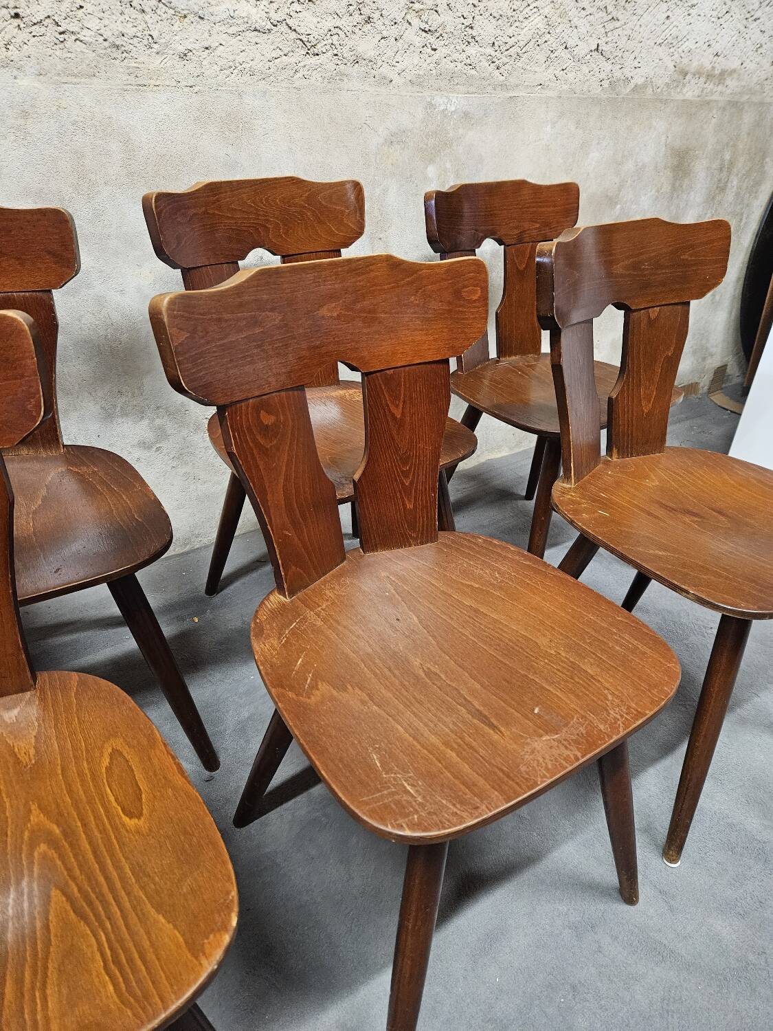 Set of 12 vintage bistro chairs 1960
