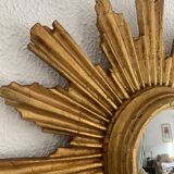 Vintage mirror 1960 sun witch gold leaf - 40 cm