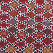 Red Berber carpet Handmade wool 105x205cm