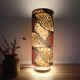 tube lamp wooden base | wax fabric boho-ethnic chic