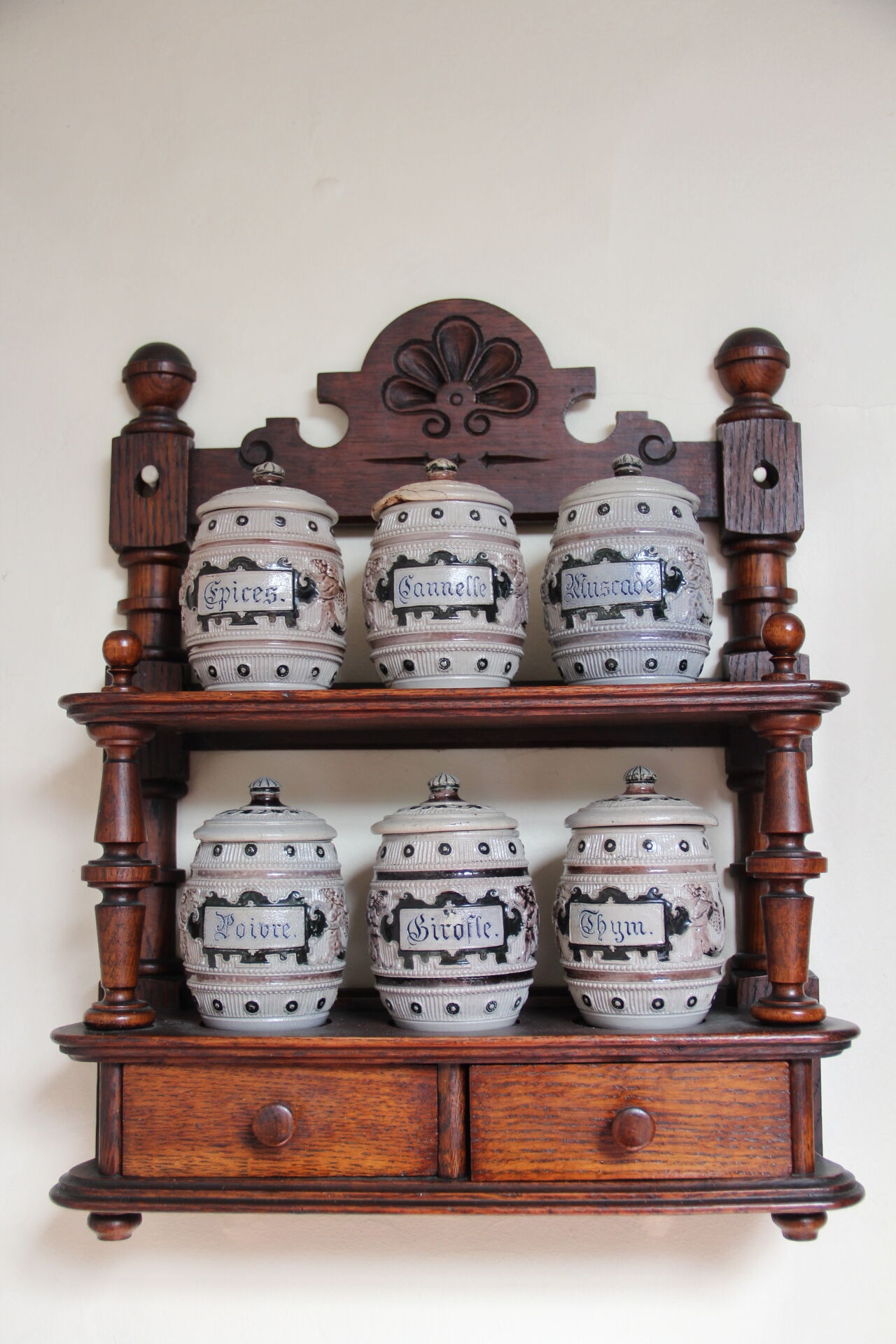 Rustic spice shelf, early XX°