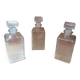 Set of 3 molded glass whiskey liqueur carafes + vintage stoppers