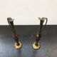 Pair ancient vase soliflore - anse metal vintage golden decoration