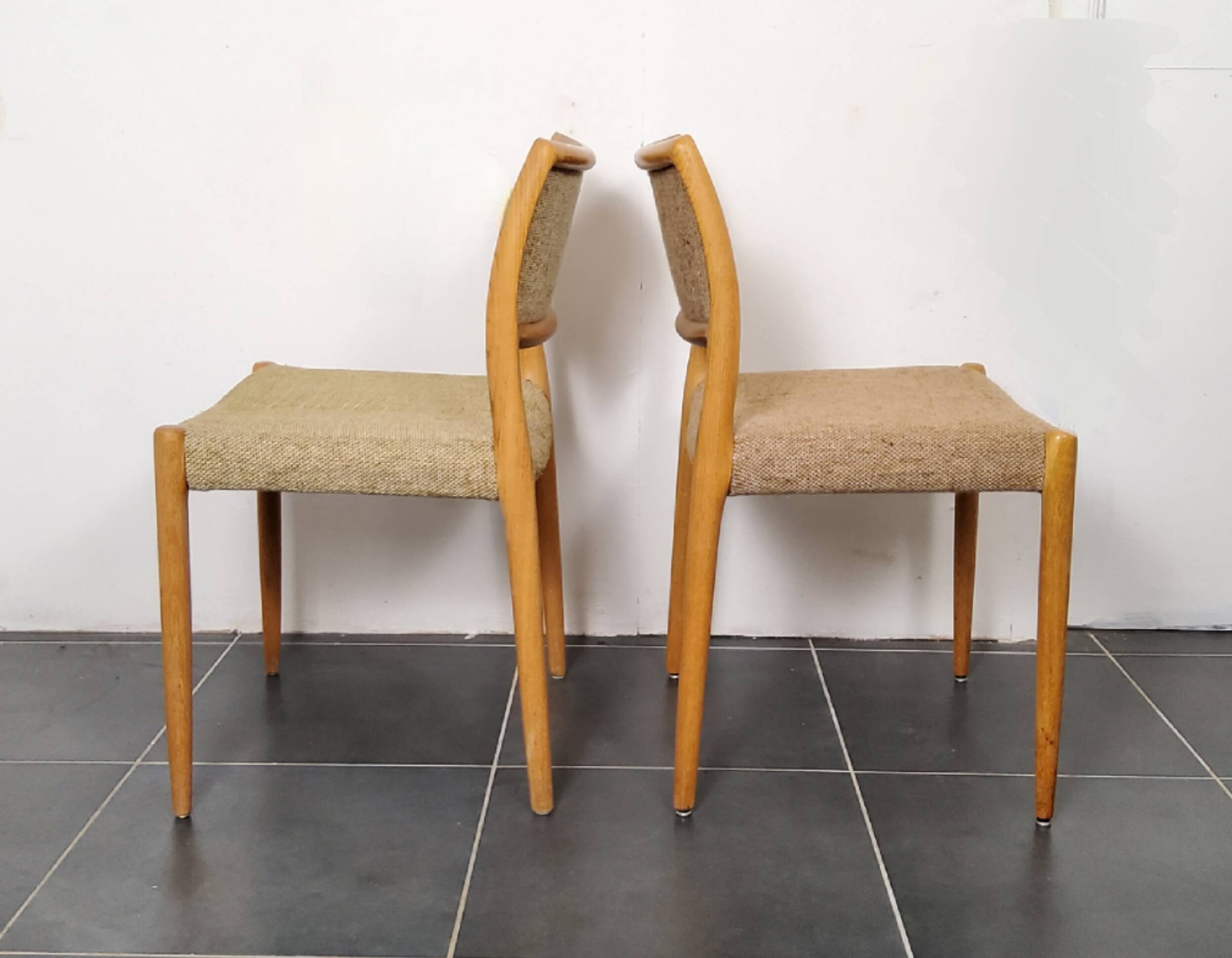 4 Scandinavian chairs model 80 by Niels O. Møller, Denmark