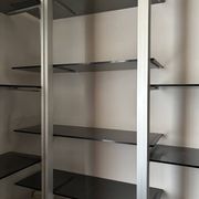 Modular library TECHNAL vintage 1975 aluminium and smoked glass