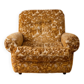 Fauteuil en velours doré, années 70