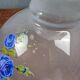 Vintage globe with blue flowers – Frosted glass lampshade in a romantic style
