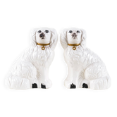 Ceramic dog figurines, English style, 1970s, made in England