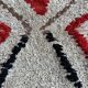 Tapis berbère vintage marocain  – 75x165 cm – Rouge & noir