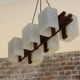 1960s Scandinavian suspension light in teak and perspex.