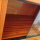 Varnished wooden sideboard with glass storage / vintage 60s-70s