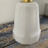 Wall lamp in white opaline and ceramic