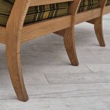 1970s, Danish 3 seater sofa, original condition, furniture wool, solid oak wood.