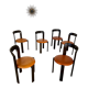 6 wooden chairs and imitation leather design Bruno Rey for Dietiker vintage year 60