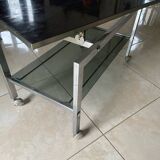 70s coffee table in chromed metal