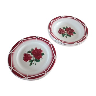 4 assiettes plates et 4 assiettes creuses Digoin Sarreguemines