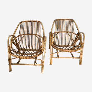 Pair of armchairs Basket Adult rattan